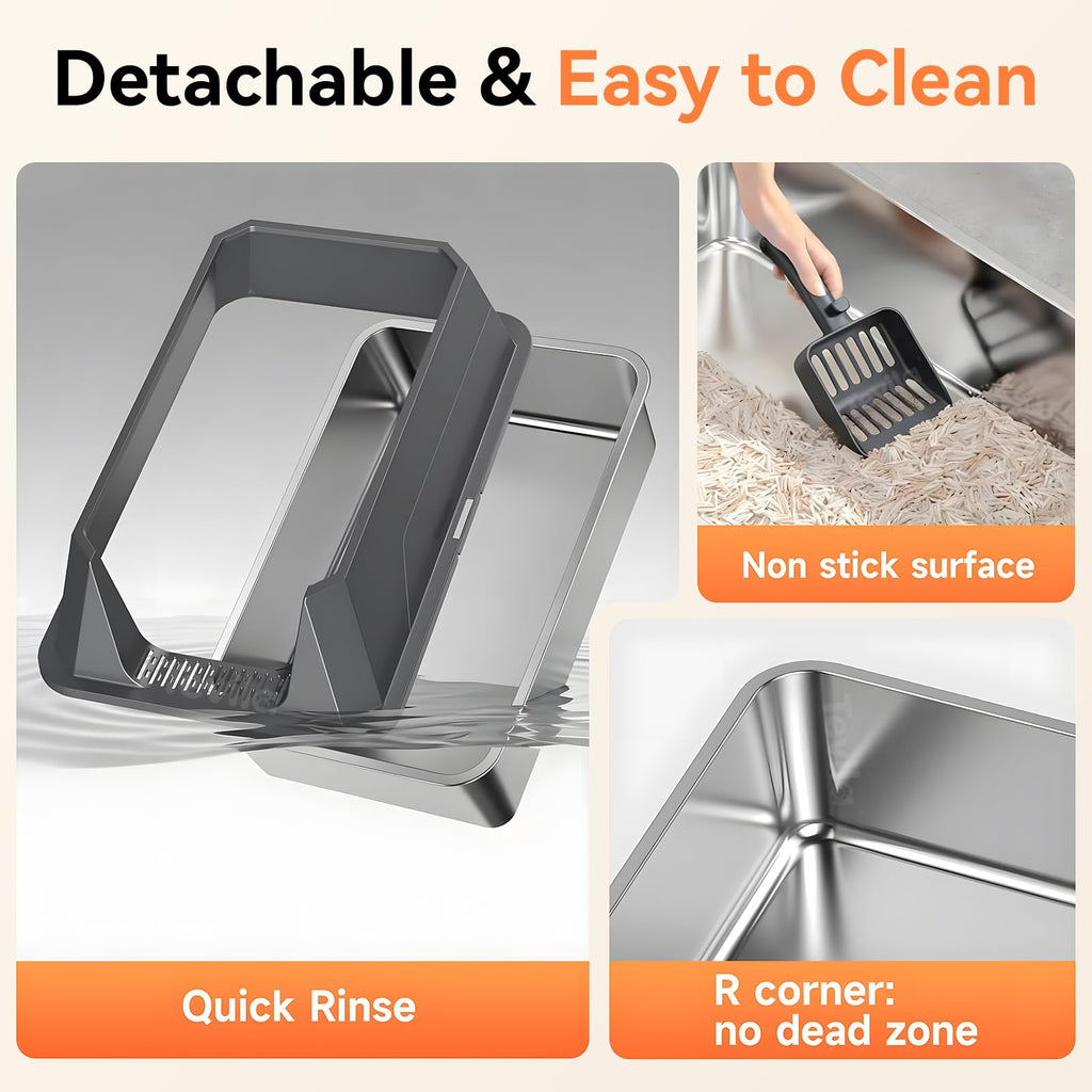 Stainless Steel Litter Box with Scoop D181241
