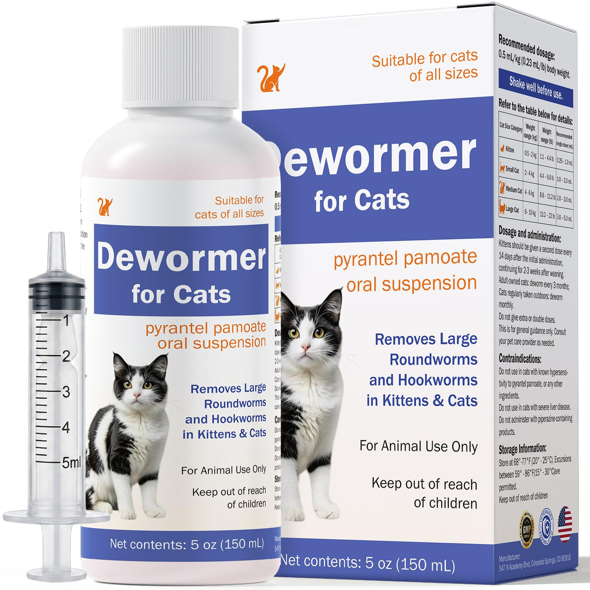 Pyrantel Pamoate Oral Dewormer for Cats & Kittens S479