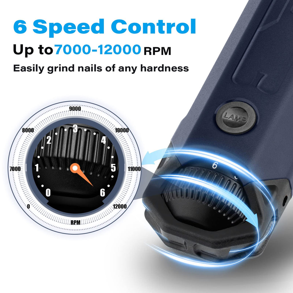 6-Speed Rechargeable Electric Dog Nail Grinder W87908