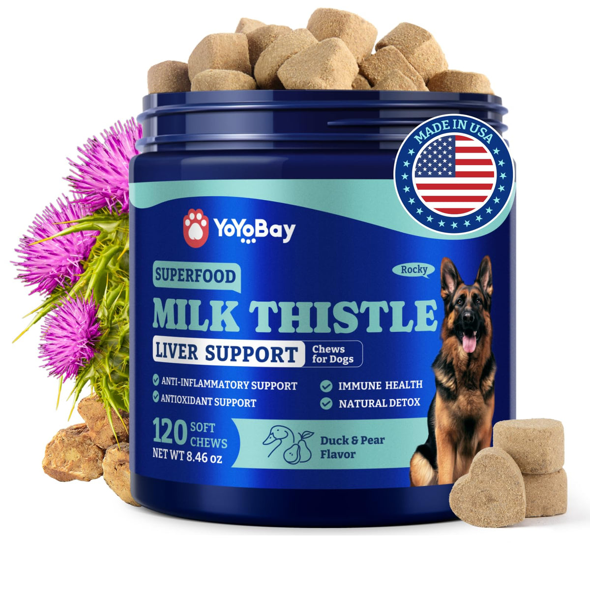 Milk Thistle Liver Support Chews for Dogs T518