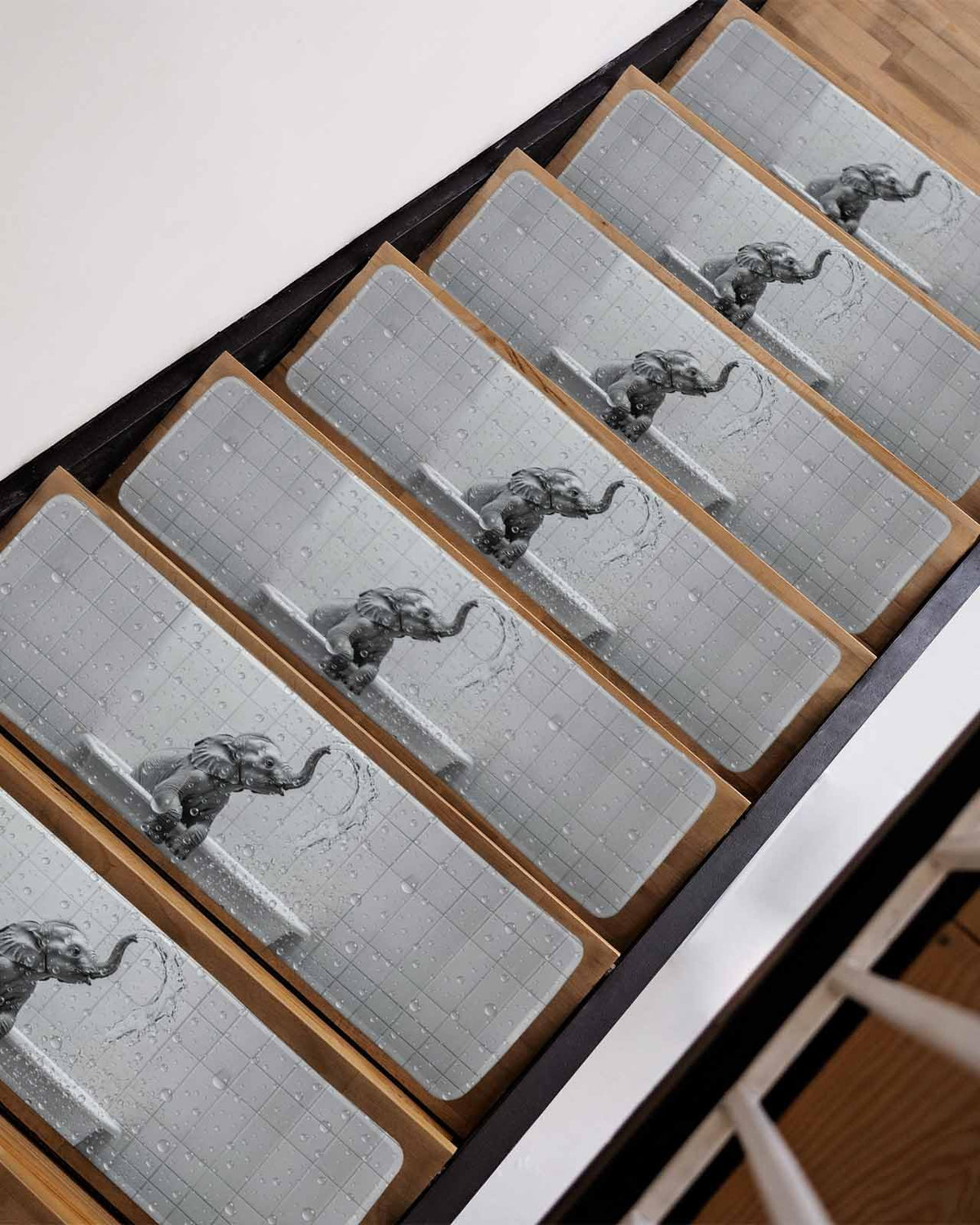 Grey Peel and Stick Stair Treads 8''x30'' 10PCS C84941