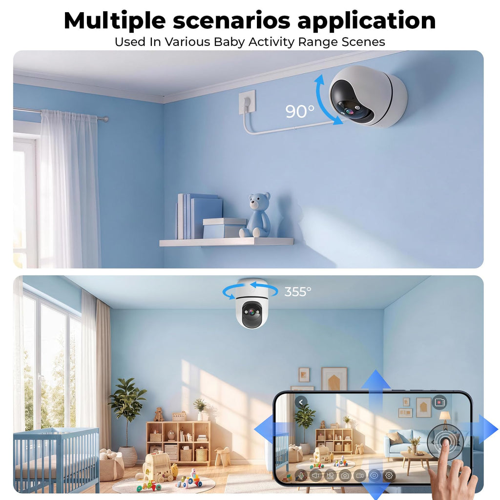 Indoor Camera 5G&2.4G WiFi 360° Pan/Tilt 2-Pack G84442
