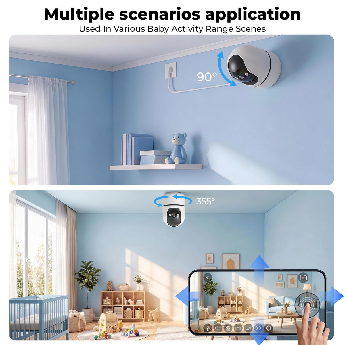 Indoor Camera 5G&2.4G WiFi 360° Pan/Tilt 2-Pack G84442