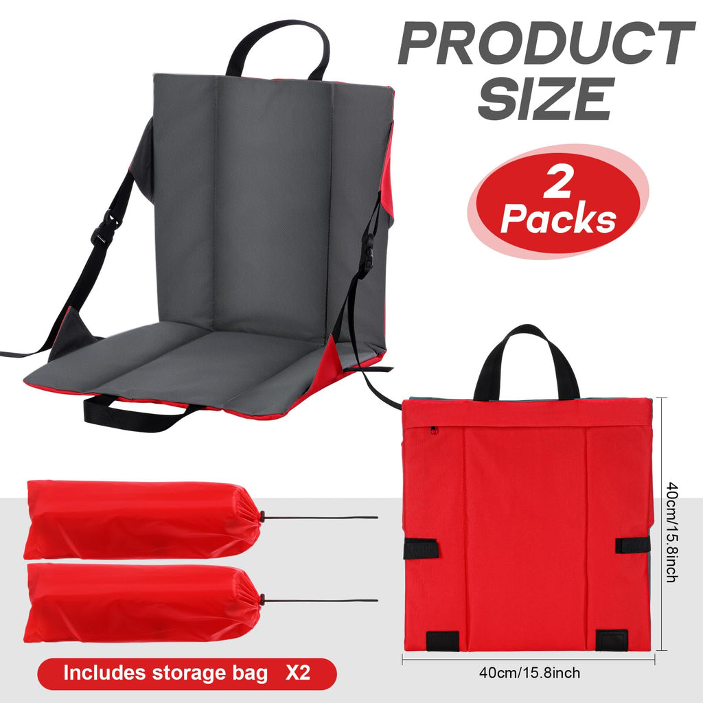 2 Pack Foldable Stadium Seats with Back Support Y959