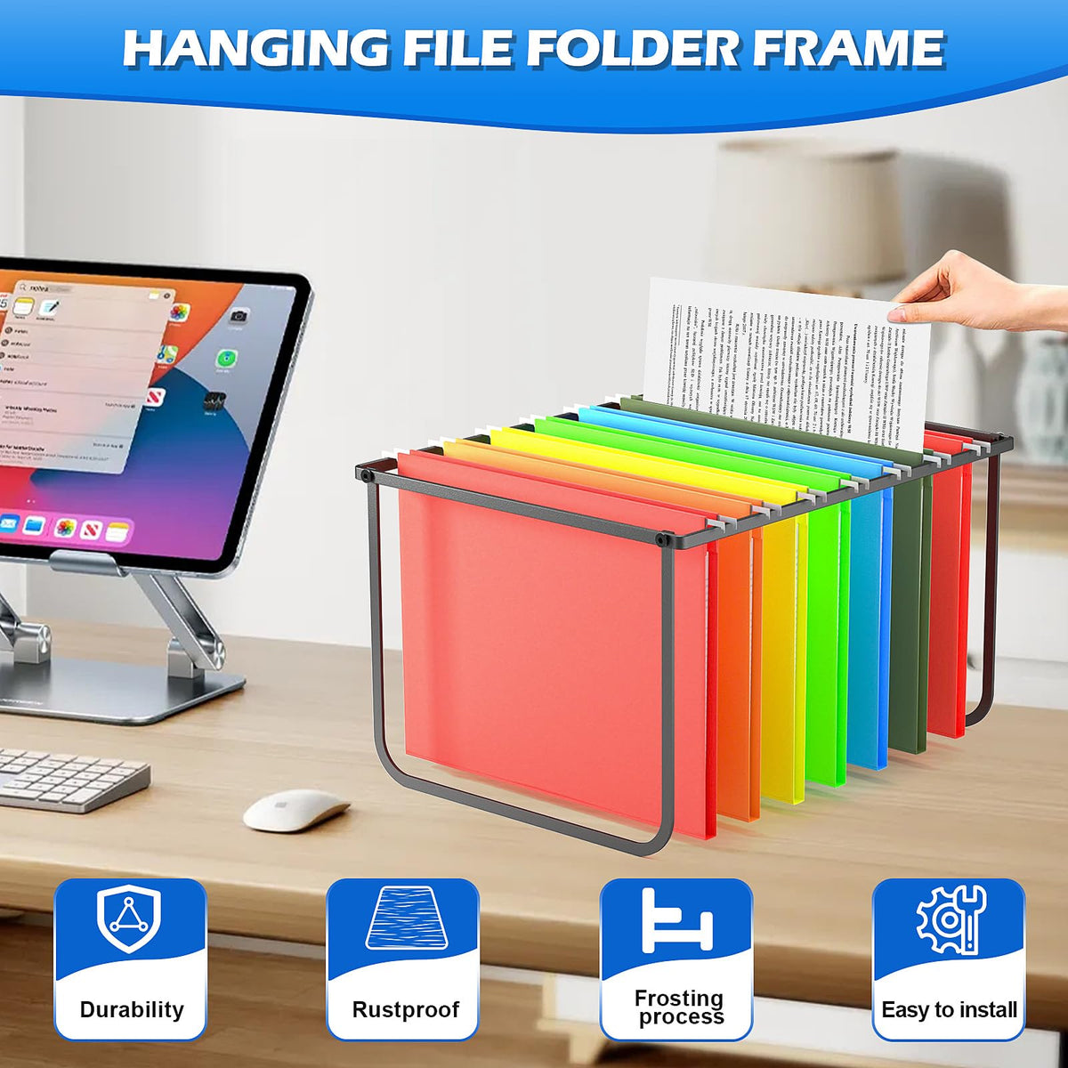 Black Metal Hanging File Folder Frame K58311