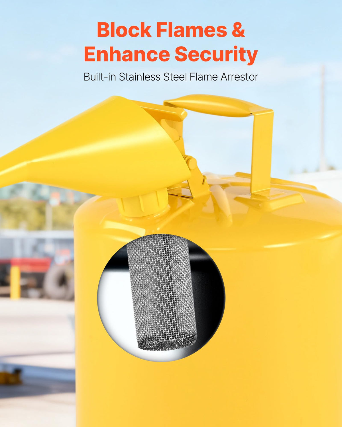 5 Gallon Type I Yellow Metal Container with Flame Arrester U238