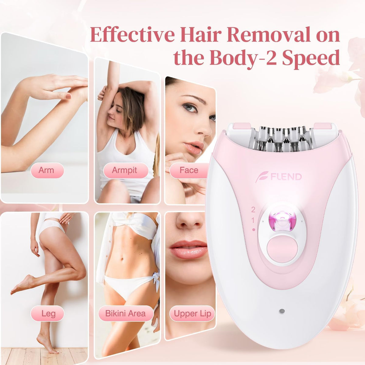 2-Speed Rechargeable Epilator with LED Light D139702