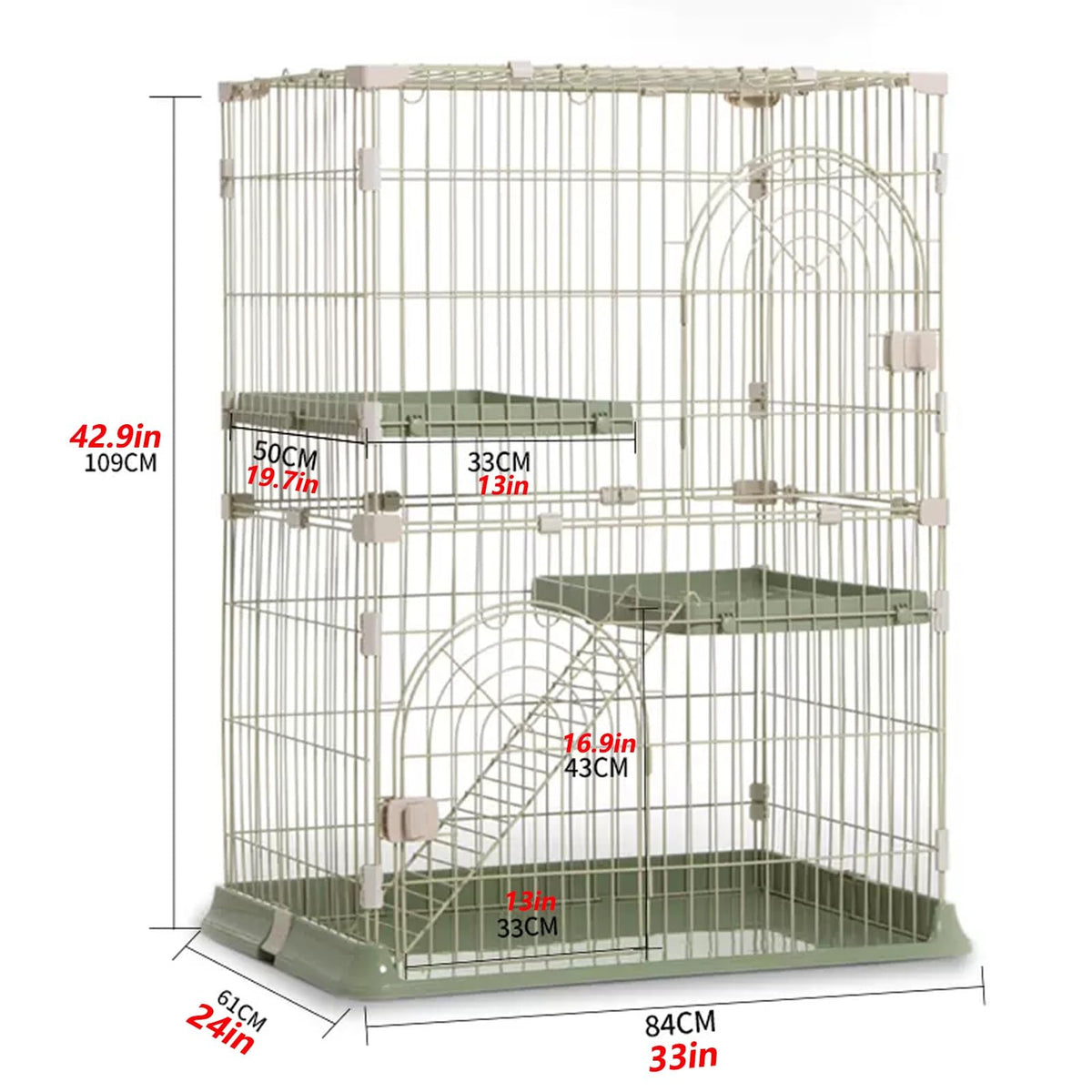3/4-Tier Cat Cage Playpen with Hammock K44925