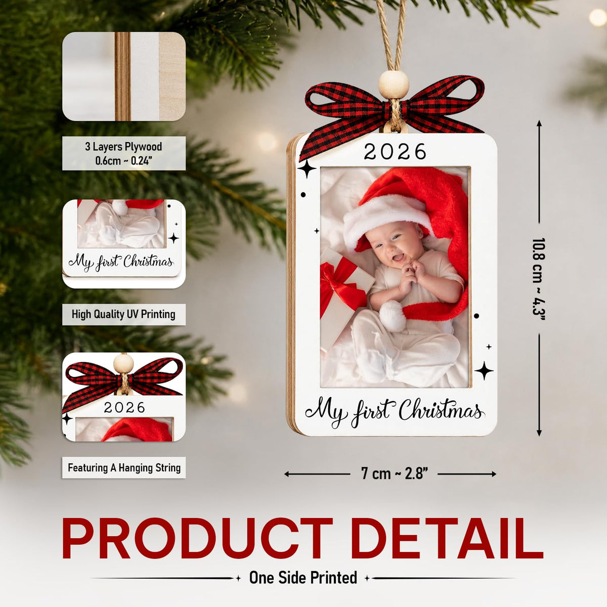 Baby's First Christmas Ornament 2026 Picture Frame M47333