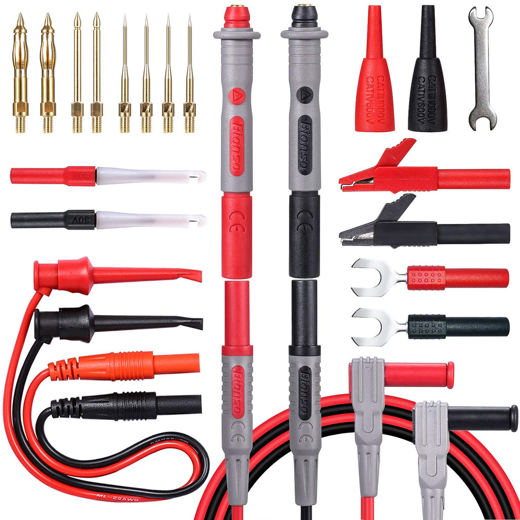 25-Piece Multimeter Leads Kit with Probes, Alligator Clips, Test Hooks and Back Probe Pins M482838