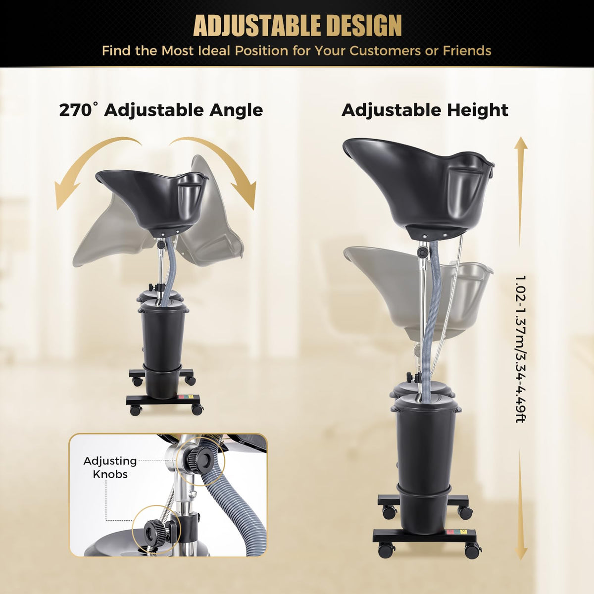 Portable Height Angle Adjustable Shampoo Bowl with Electric Pump L97171