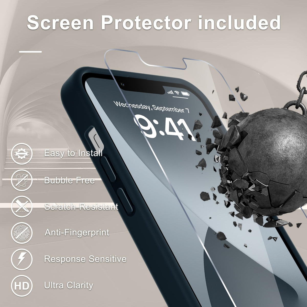 Matte Magnetic Navy Blue Phone Case F795