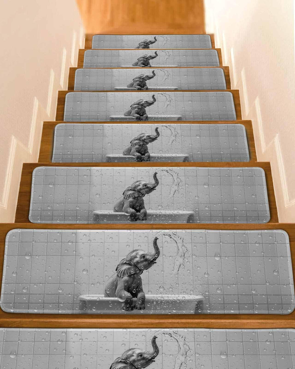 Grey Peel and Stick Stair Treads 8''x30'' 10PCS C84941