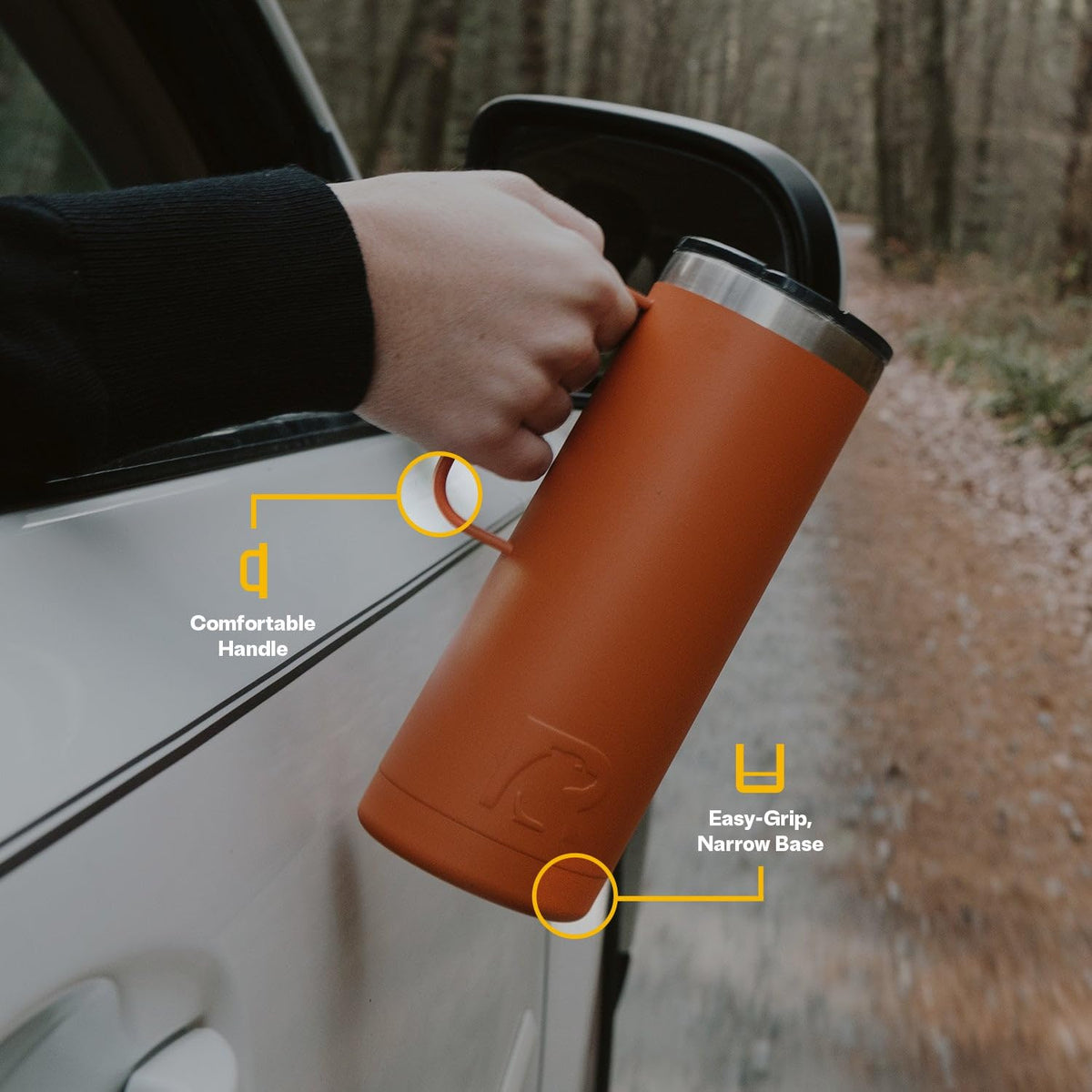 20oz Stainless Steel Insulated Travel Mug with Lid and Handle G687
