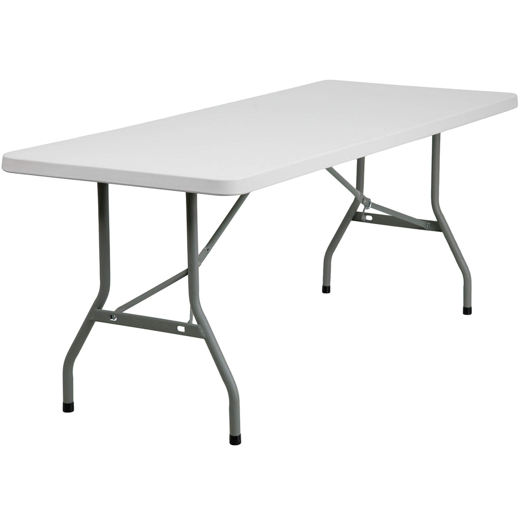 6-Foot Granite White Plastic Folding Table C766914
