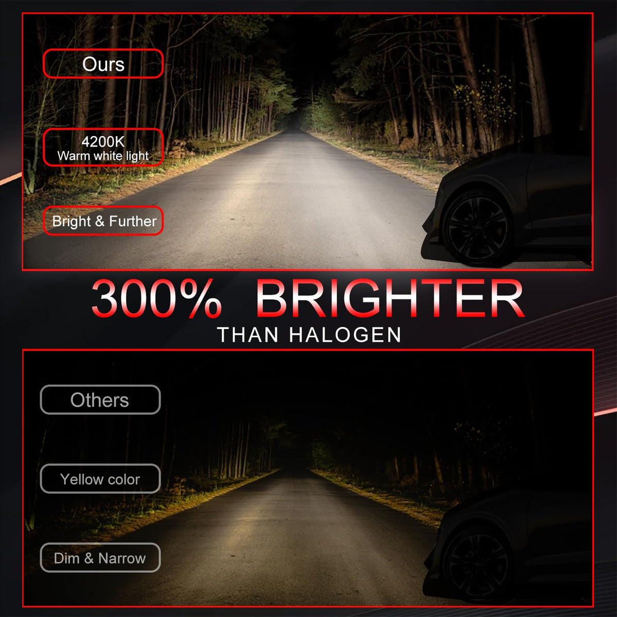 Halogen Headlight Bulb 4200k High Low Beam 2 PCS Z2660