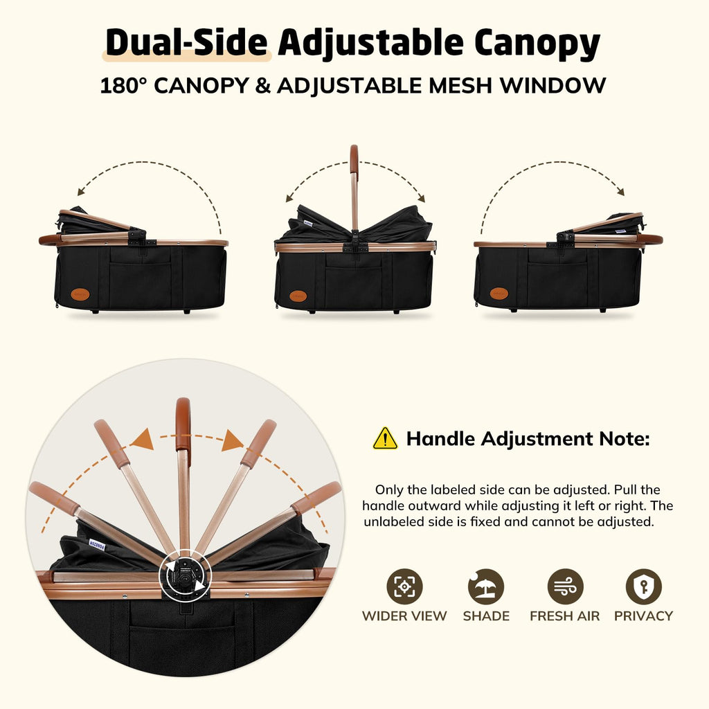 Black 3-in-1 Pet Stroller S726