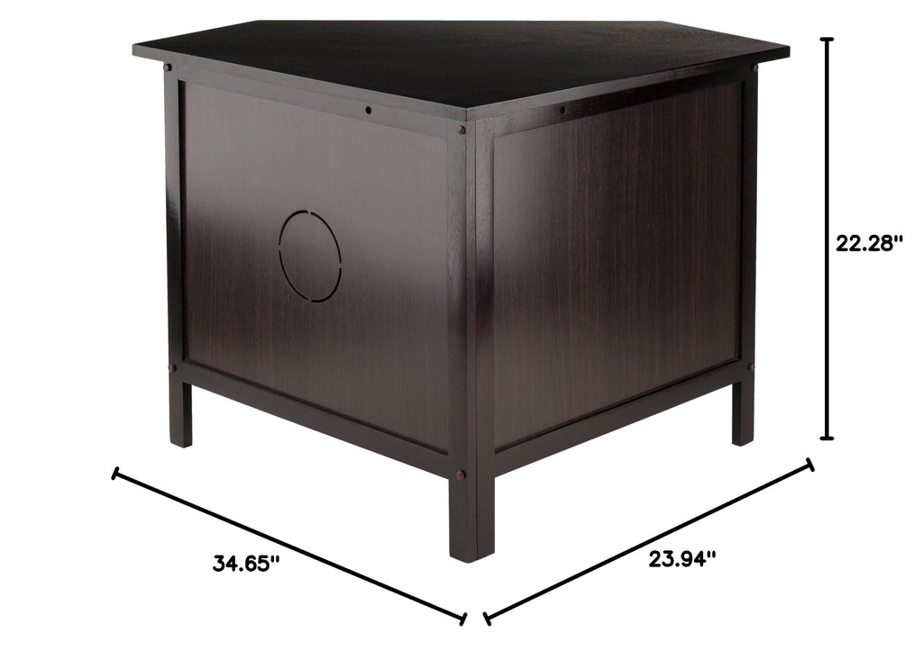 Compact Espresso Corner TV Stand X168