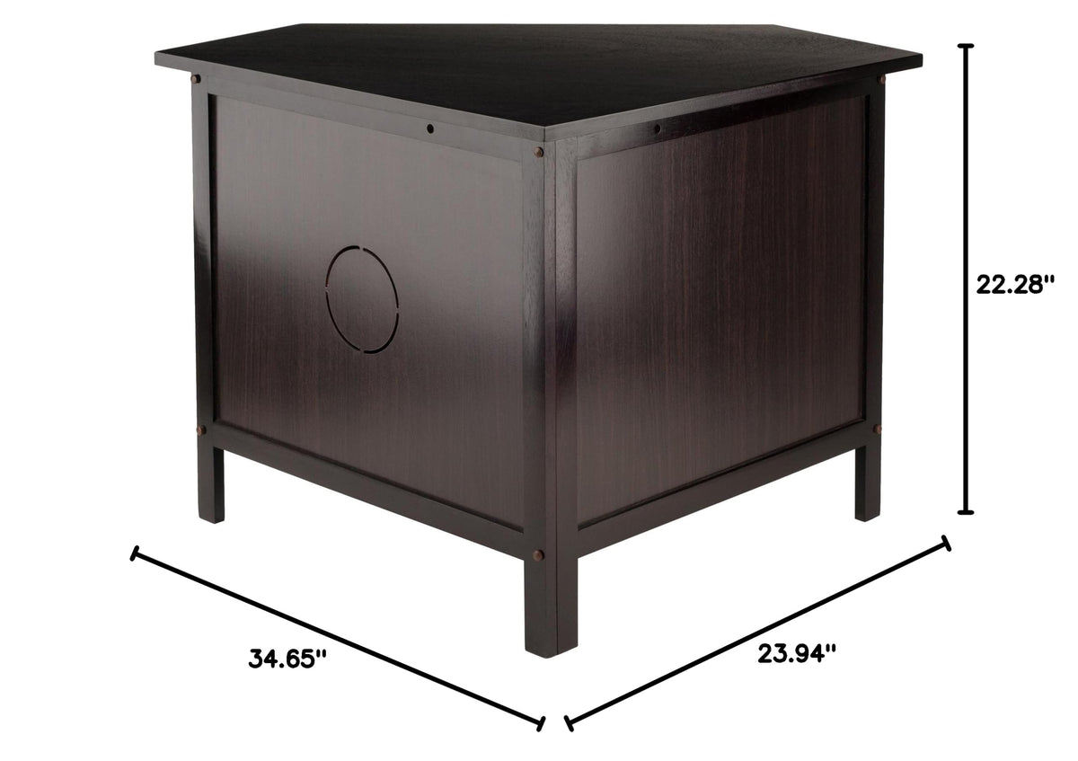 Compact Espresso Corner TV Stand X168