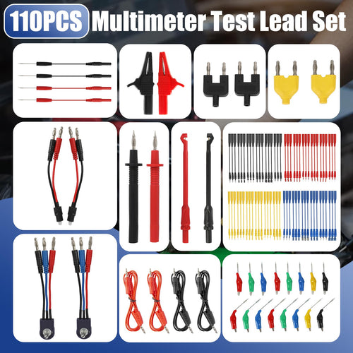 110 Pcs Automotive Circuit Test Lead Kit with Black Carrying Case S5208
