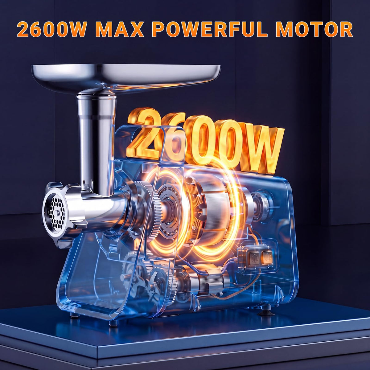Electric Meat Grinder with Sausage Stuffer, 2 Blades, 3 Plates, 2800W W72400