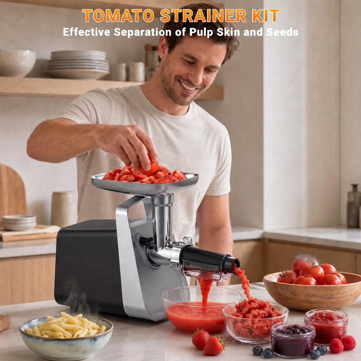 Electric Meat Grinder with Sausage Stuffer, 2 Blades, 3 Plates, 2800W W72400