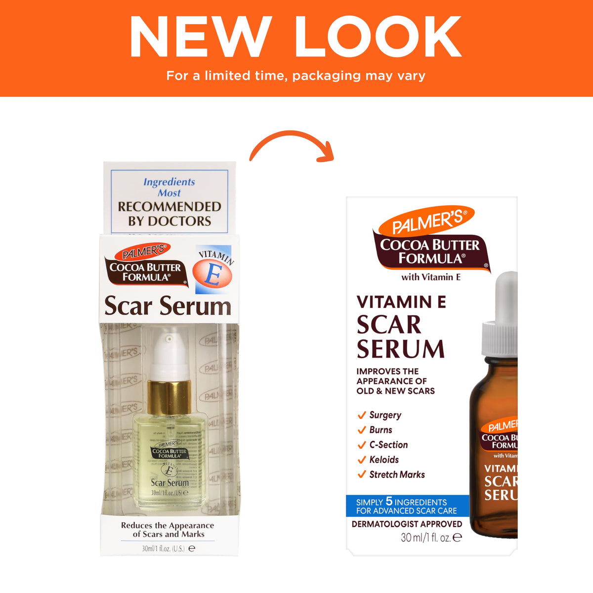 Fragrance Free Cocoa Butter Scar Serum with Vitamin E 1 Oz Y4806