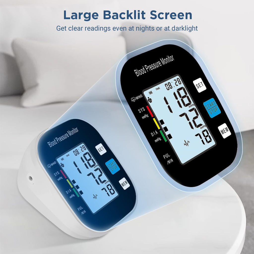 Blood Pressure Monitor with Large Backlit Display for 2 Users Arm Cuff & Storage Bag H14240