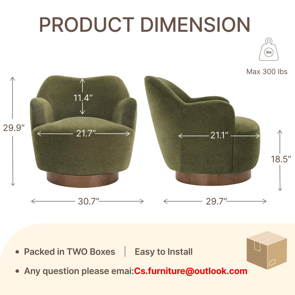 Green Swivel Accent Chair Set of 2 I9981