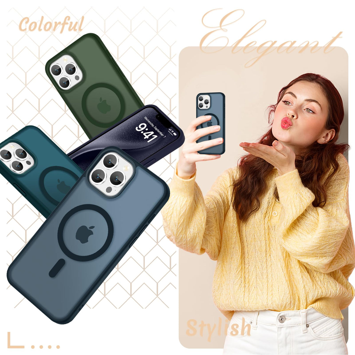 Matte Magnetic Navy Blue Phone Case F795