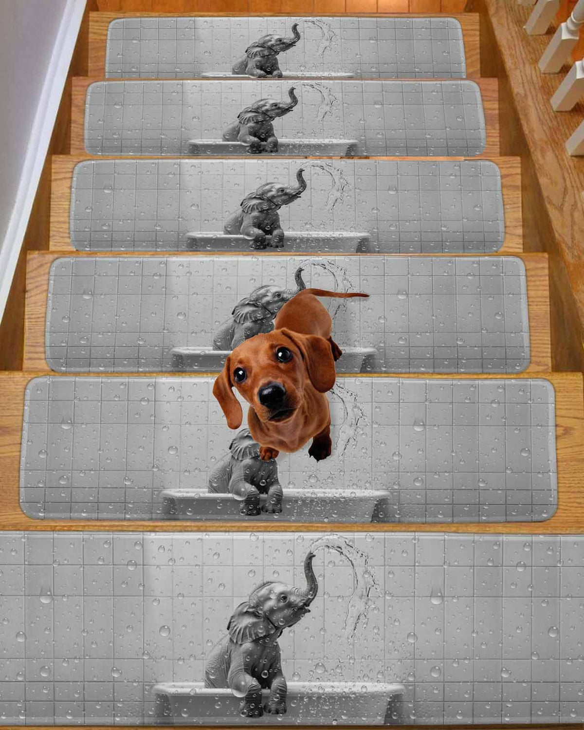 Grey Peel and Stick Stair Treads 8''x30'' 10PCS C84941