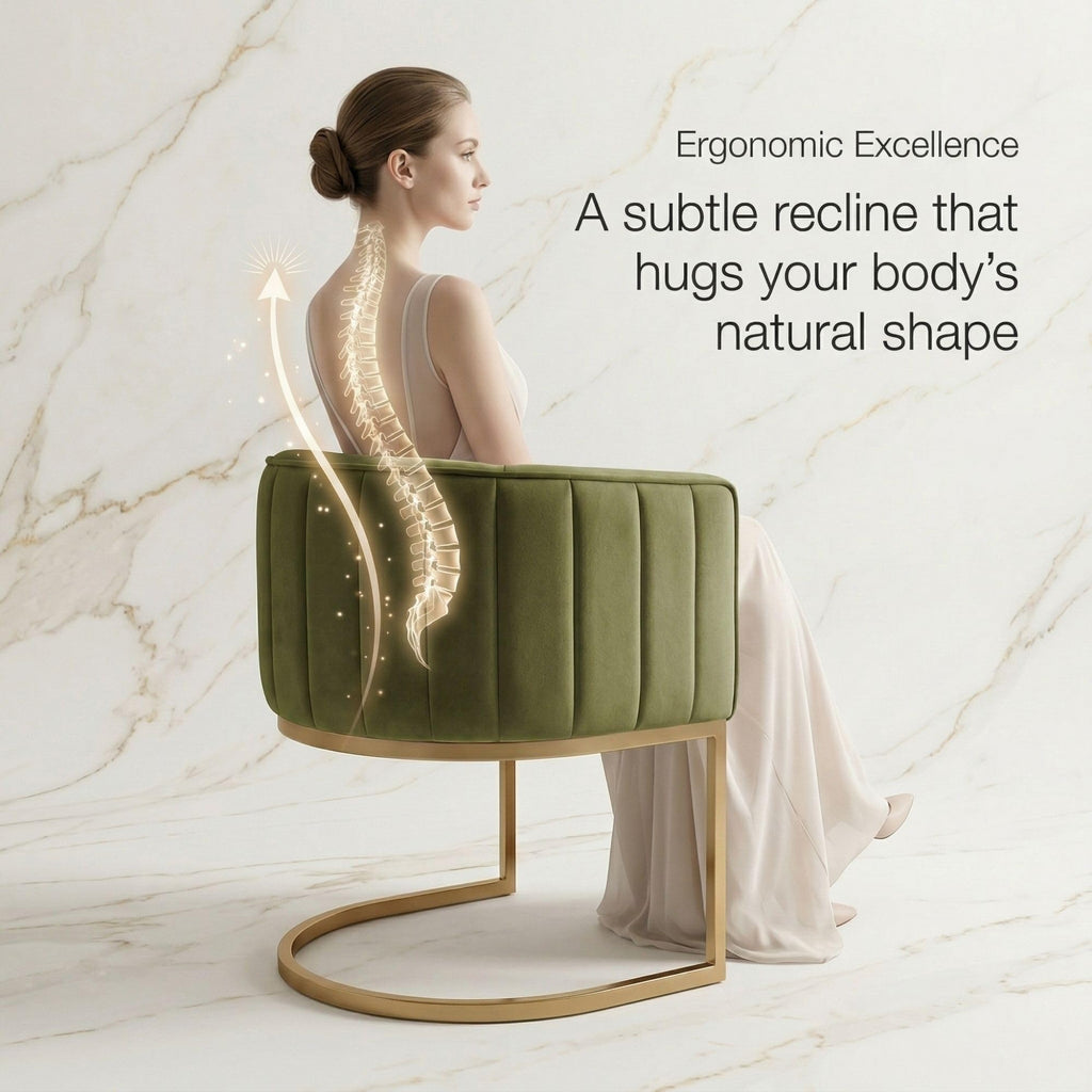 Olive Green and Gold Velvet Dining Chairs Set of 2 V264236
