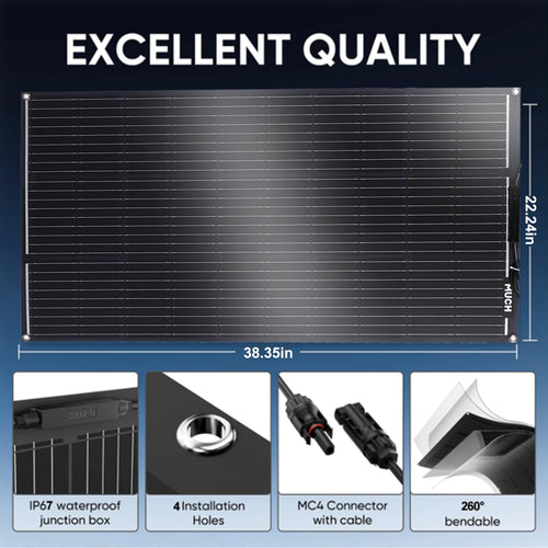 200W Flexible Solar Panel Kit 12V Mono 30A PWM Controller Y5233