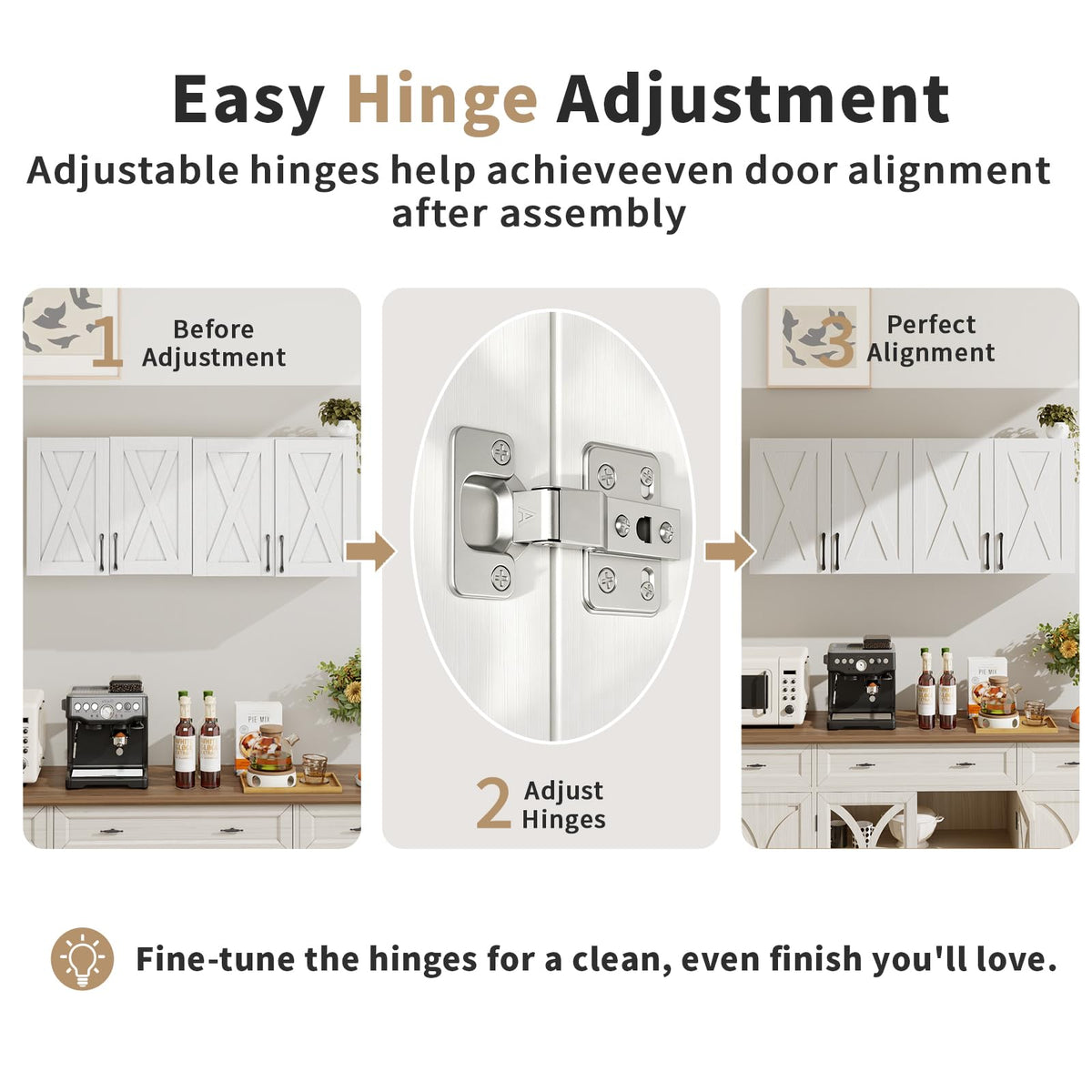 White Wall Mounted Storage Cabinet with 4 Barn Doors Y902578