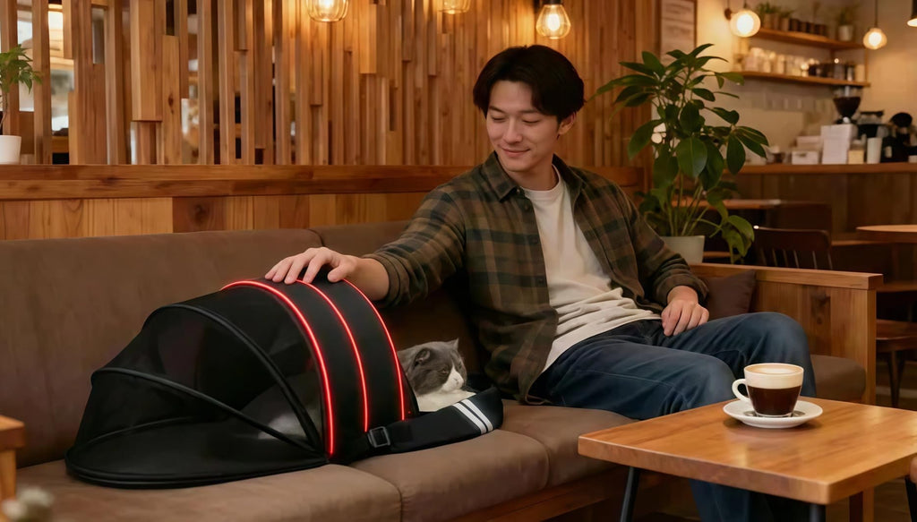Expandable Dog Backpack Carrier with Breathable Front Opening-Black X99826