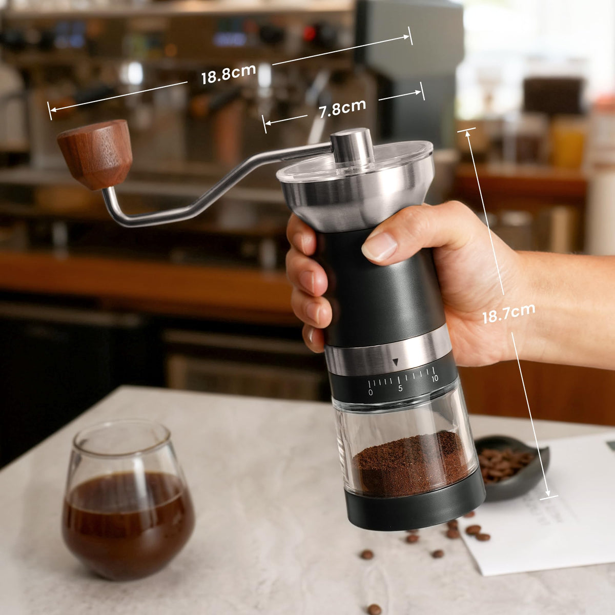 Manual Coffee Grinder Stainless Steel Conical Burr S5421