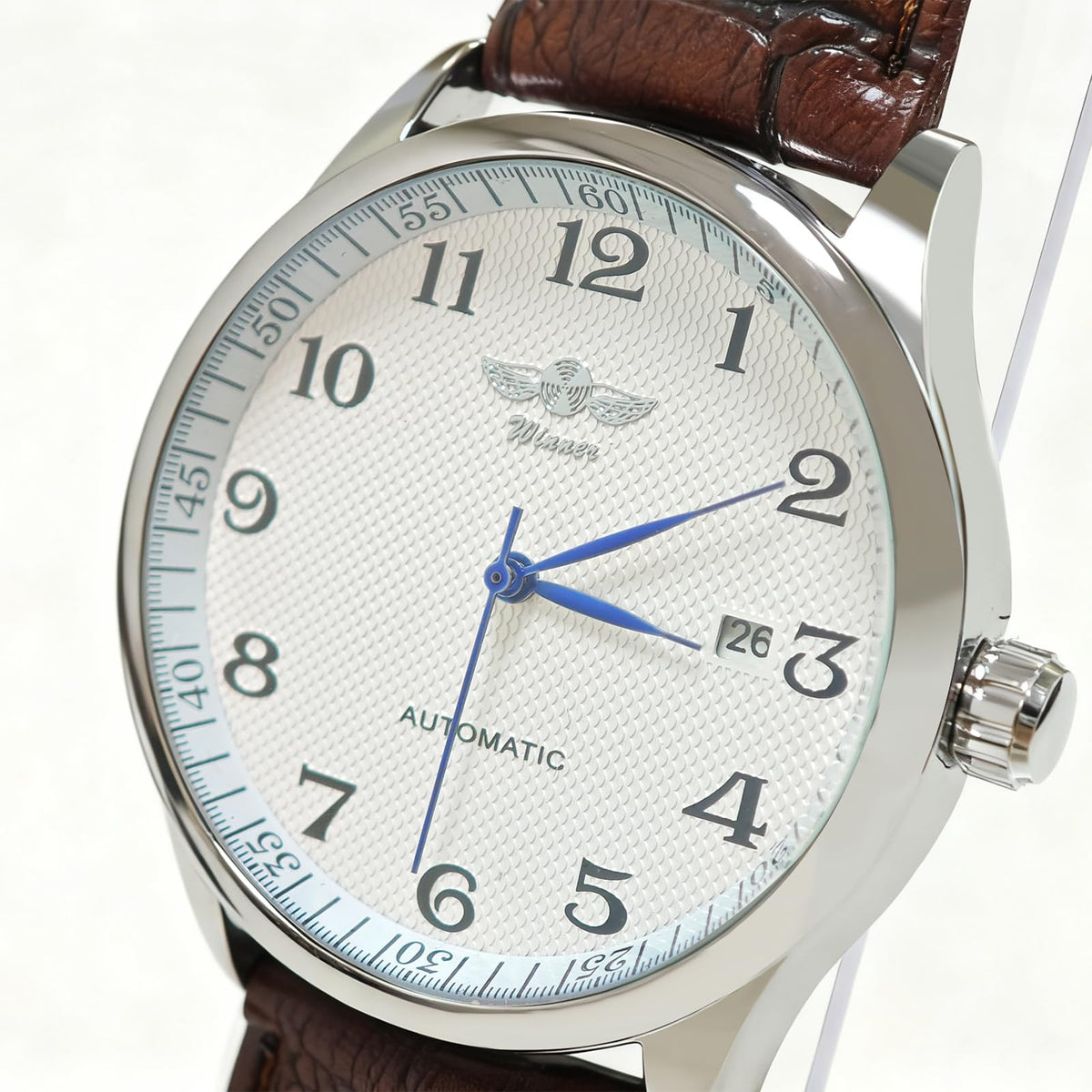 Mechanical Watch Automatic Self-Winding White Dial Blue Hands V40902