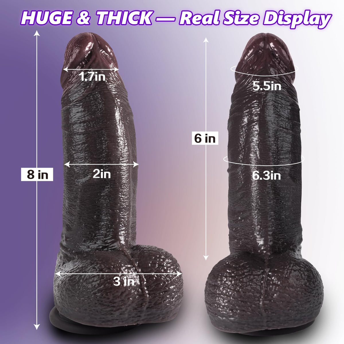 6 Inch Black Curved Dildo with Suction Cup C632