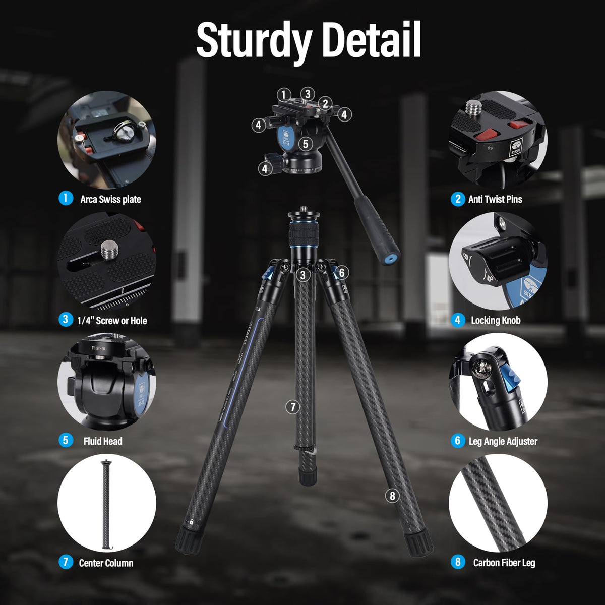Carbon Fiber Tripod with Panoramic Fluid Head Q805