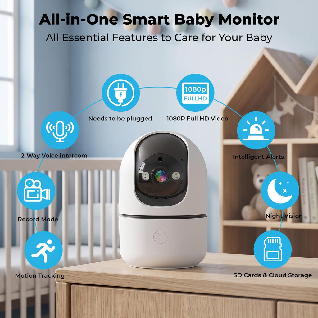 Indoor Camera 5G&2.4G WiFi 360° Pan/Tilt 2-Pack G84442