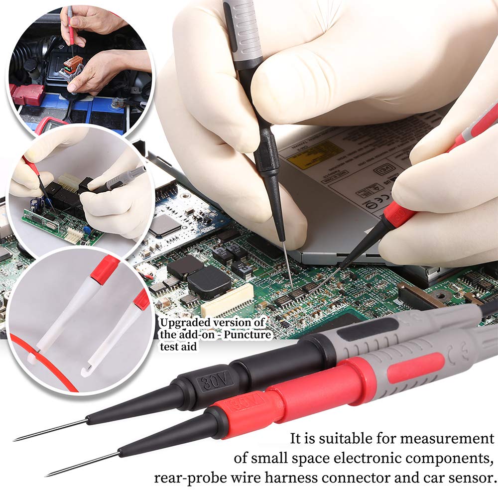 25-Piece Multimeter Leads Kit with Probes, Alligator Clips, Test Hooks and Back Probe Pins M482838