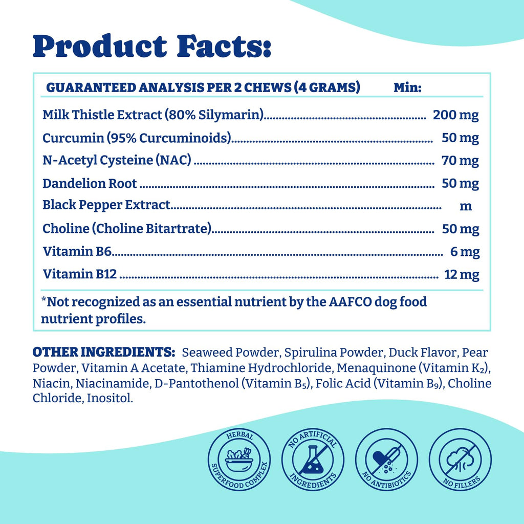 Milk Thistle Liver Support Chews for Dogs T518