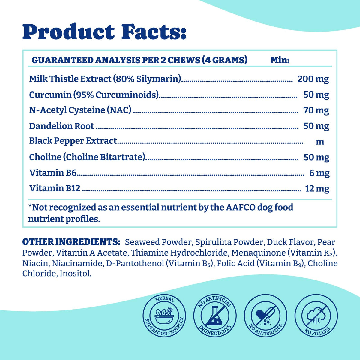 Milk Thistle Liver Support Chews for Dogs T518