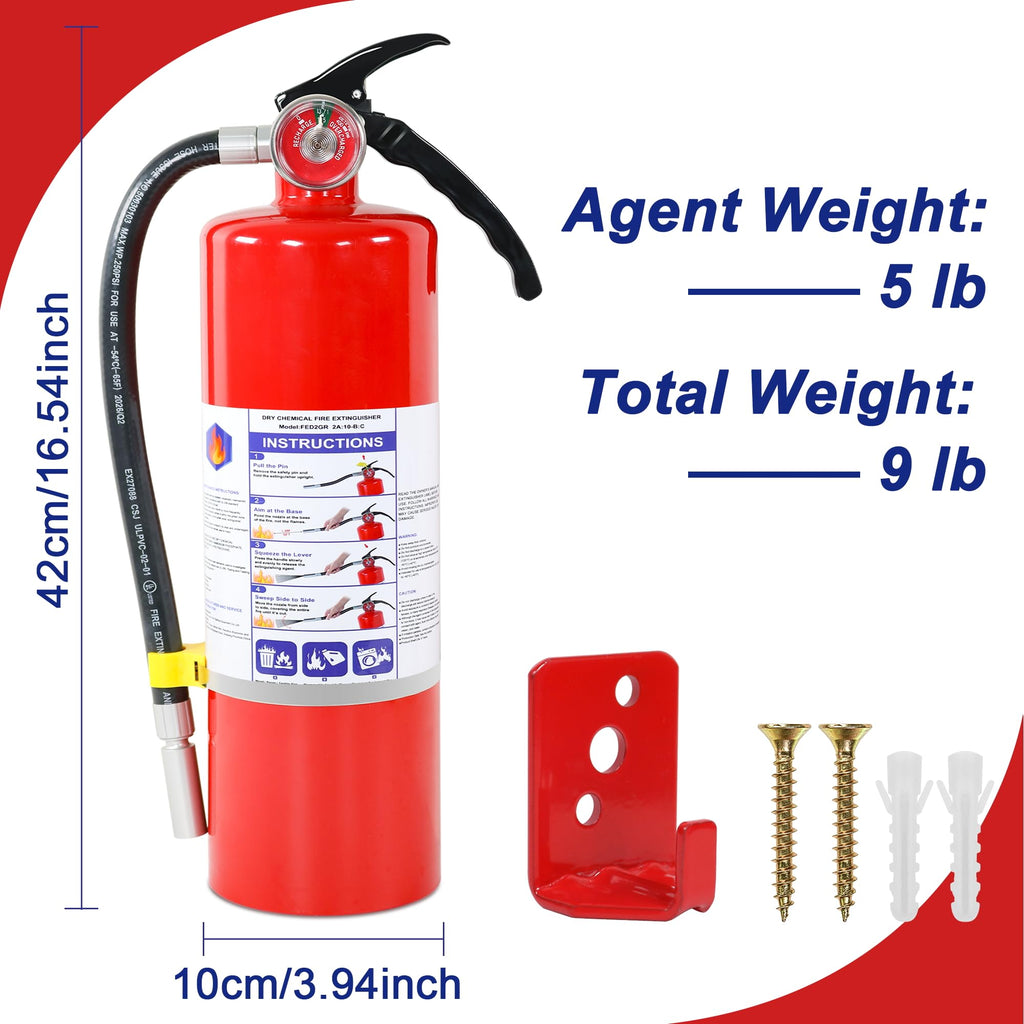 1 Pack 5lb ABC Dry Chemical Fire Extinguisher K3483