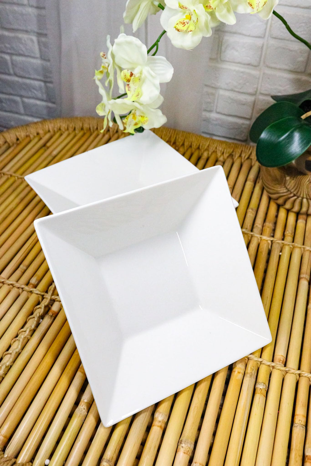 Porcelain Square Bowls 35oz Dishwasher And Microwave Safe J910