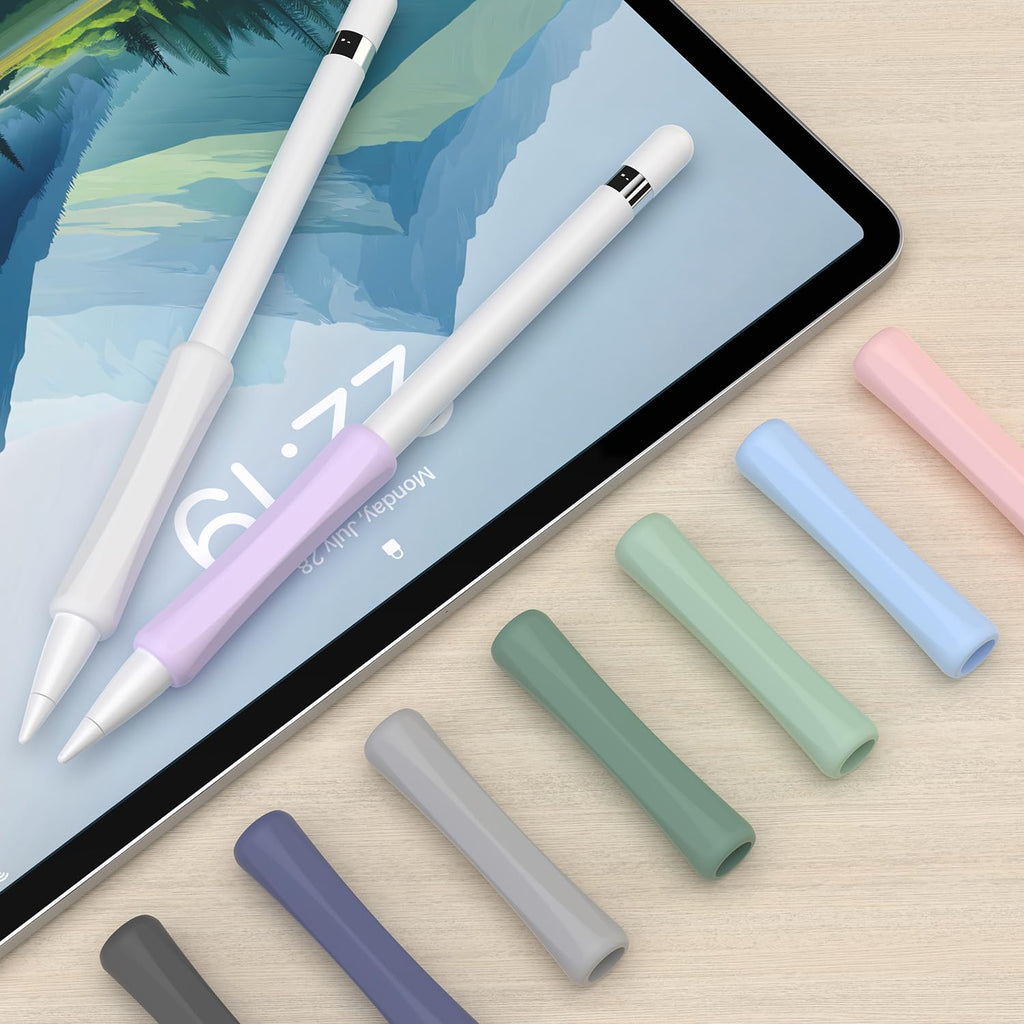 4 Pack Silicone Pencil Grips White Blue Black P75458