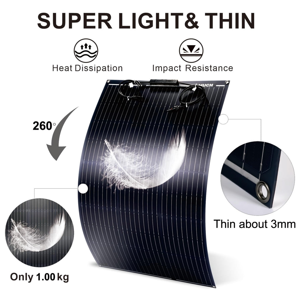 200W Flexible Solar Panel Kit 12V Mono 30A PWM Controller Y5233