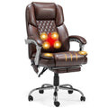 Brown Heated Massage Office Chair with Footrest M9150