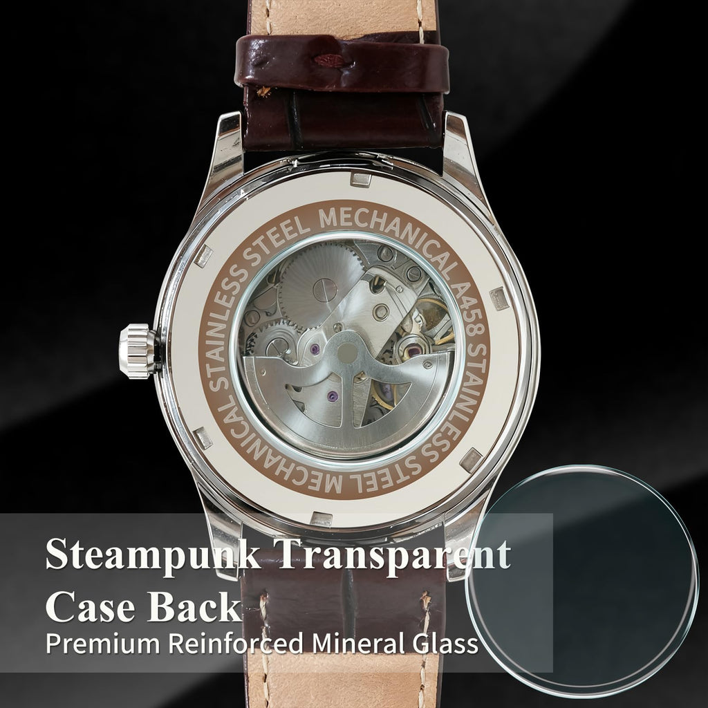 Mechanical Watch Automatic Self-Winding White Dial Blue Hands V40902