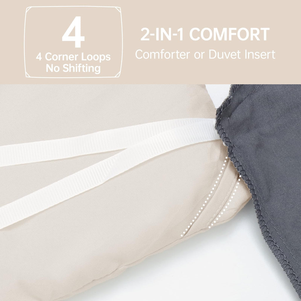 Beige King Size 3 Piece Comforter Set N28740